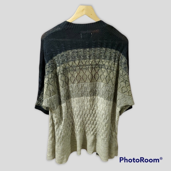 COPY - Blue and cream open front short sleeve cardigan Kim Rogers - Picture 2 of 12